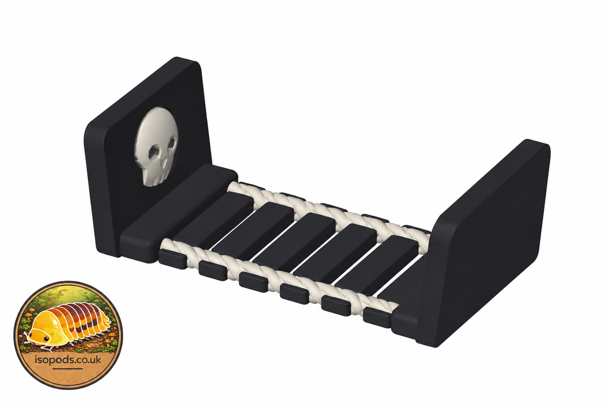 Design illustration of rope bridge pirate skull