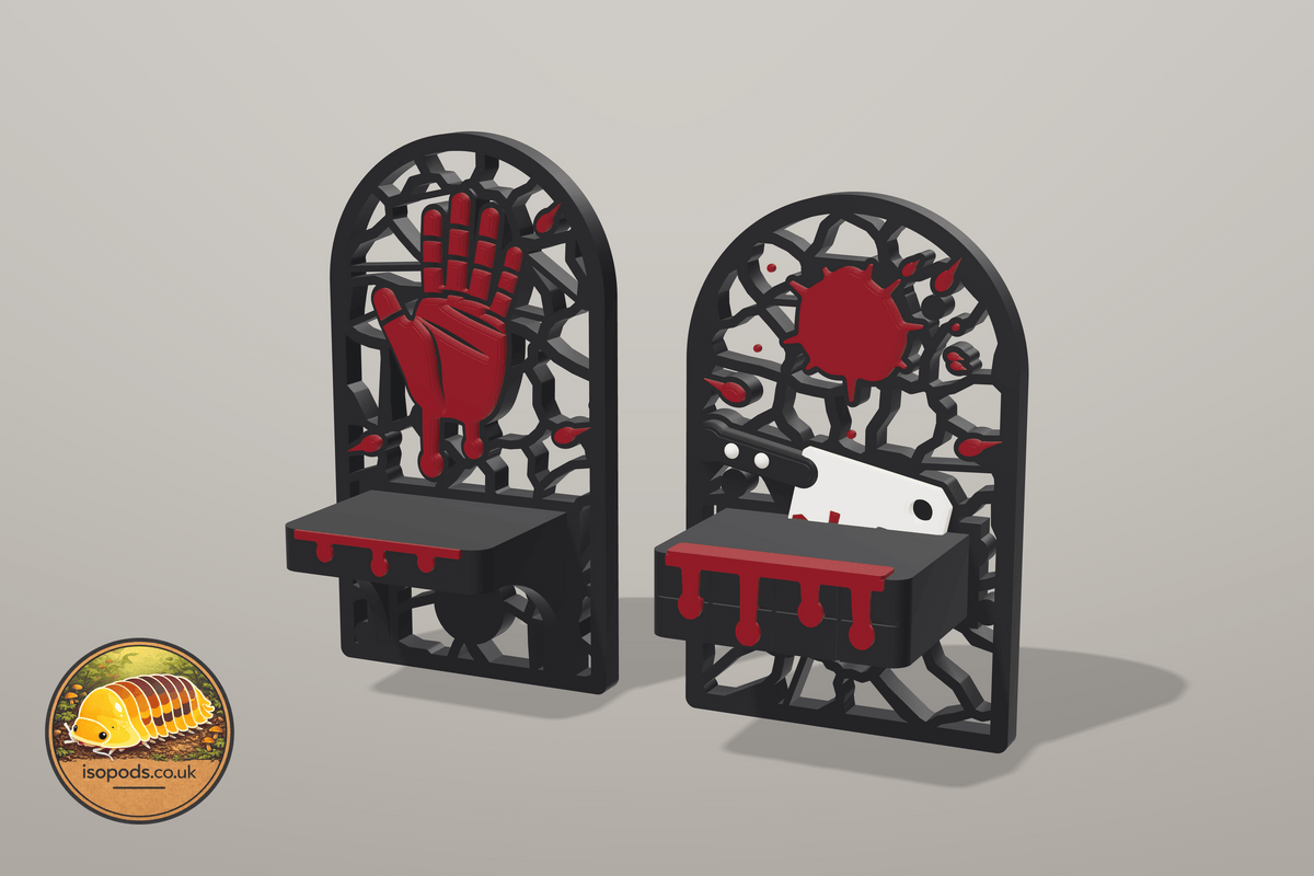 Blood Bath Jumping Spider Ledge Pair — Both enclosures