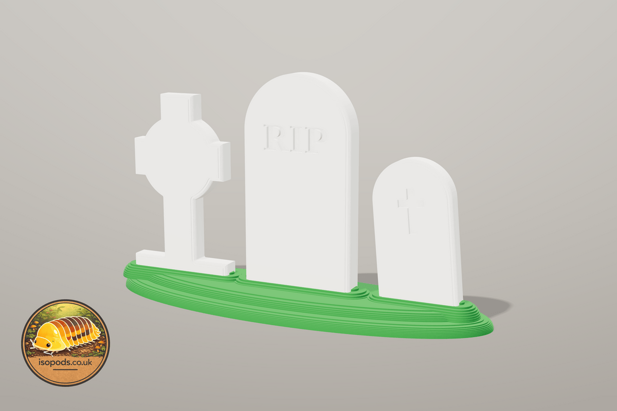 Graveyard Jumping Spider Grave stones Set Décor — Both enclosures